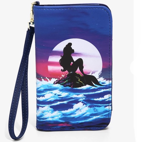 LOUNGEFLY DISNEY THE LITTLE MERMAID Ariel Silhouette MINI BACKPACK & TECH WALLET - Picture 7 of 10